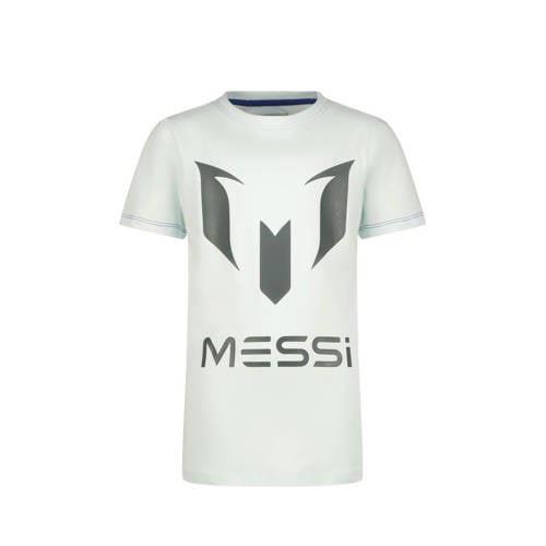 Vingino x Messi T-shirt met logo lichtblauw/grijs Jongens Stretchkatoe...