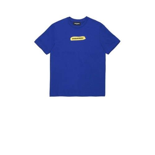 Dsquared T-shirt met logo hardblauw Jongens Katoen Ronde hals Logo - 1...