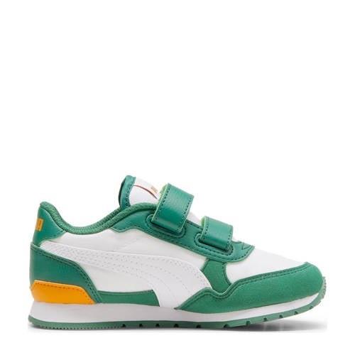 Puma ST Runner V3 sneakers groen/wit/camel Jongens/Meisjes Imitatielee...