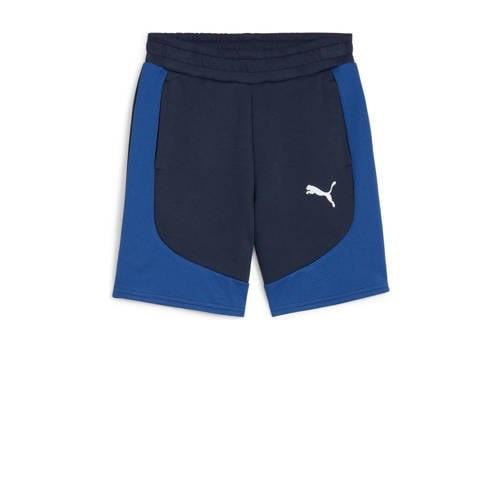 Puma sweatshort donkerblauw/blauw Jongens Katoen Logo - 164