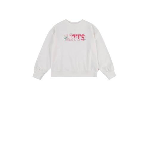 Levi's Kids sweater met logo wit/roze Logo - 116 | Sweater van Levi's