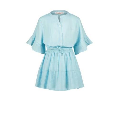 Vingino jurk lichtblauw Meisjes Katoen Ronde hals Effen - 128