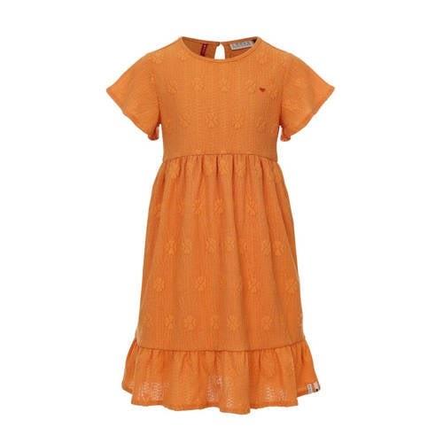 LOOXS little jurk met all over print en volant oranje Meisjes Polyeste...