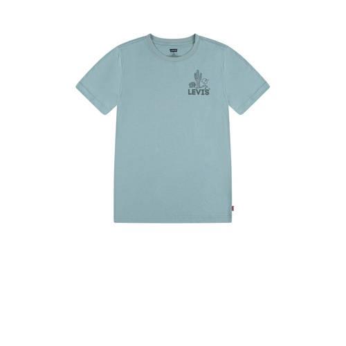 Levi's Kids T-shirt met backprint blauwgroen Jongens Katoen Ronde hals...
