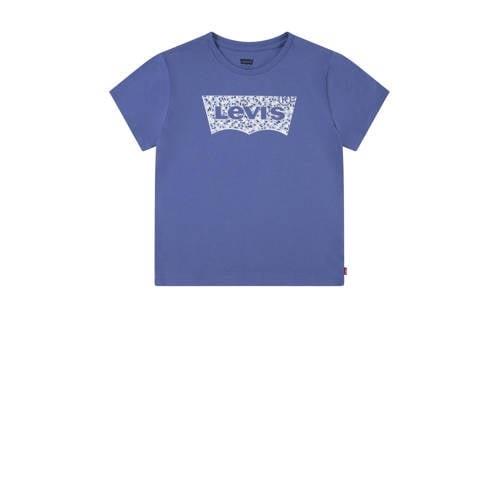 Levi's Kids T-shirt BATWING met logo helderblauw Meisjes Katoen Ronde ...