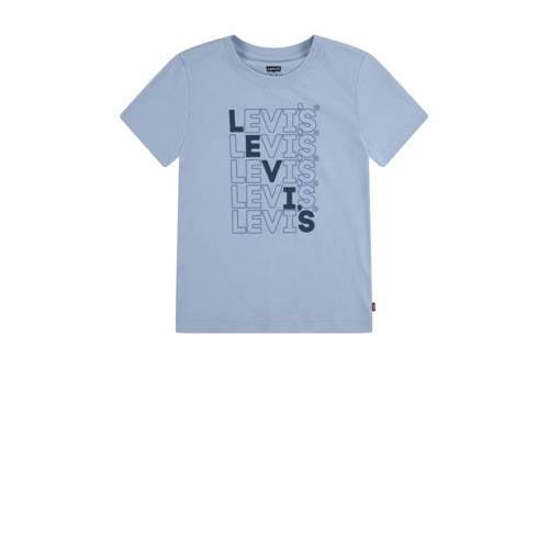 Levi's Kids T-shirt met logo zachtblauw Jongens Katoen Ronde hals Logo...