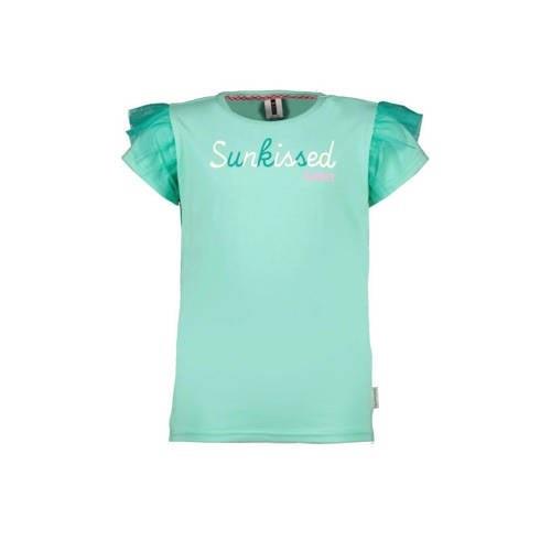 B.Nosy T-shirt met tekst mintgroen Meisjes Stretchkatoen Ronde hals Te...