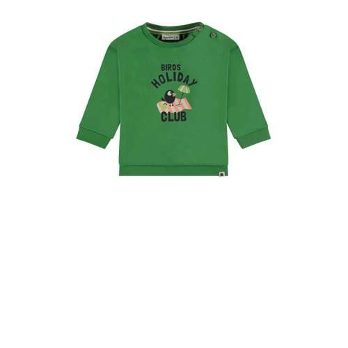 Babyface baby trui met printopdruk groen Jongens Stretchkatoen Ronde h...