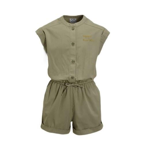 Me & My Monkey jumpsuit Pip khaki Groen Meisjes Katoen Henleykraag Eff...