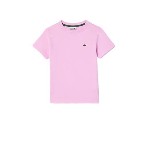 Lacoste T-shirt roze Jongens Biologisch katoen Ronde hals Effen - 128