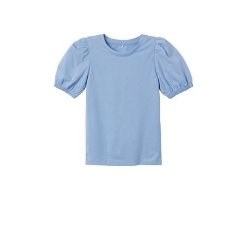 NAME IT KIDS T-shirt NKFFORRET lichtblauw Meisjes Katoen Ronde hals Ef...