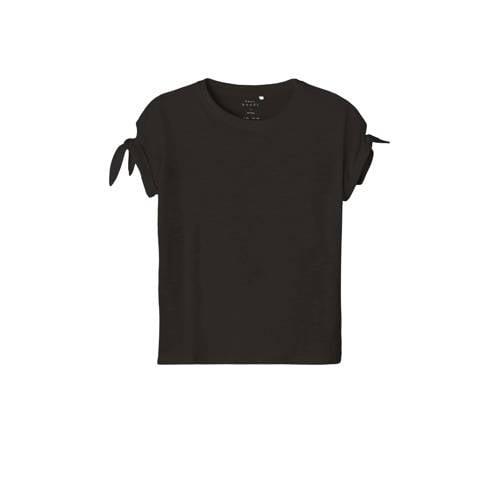 NAME IT KIDS T-shirt NKFVEET zwart Meisjes Katoen Ronde hals Effen - 1...