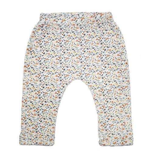 Moodstreet Petit baby gebloemde slim fit broek Bill met katoen wit/car...