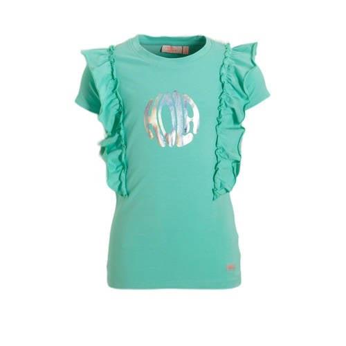 Orange Stars T-shirt Purdy met printopdruk mint Groen Meisjes Katoen R...