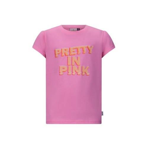 Retour Jeans T-shirt Wendy met printopdruk roze Meisjes Biologisch kat...