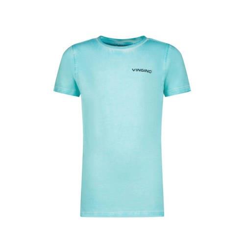 Vingino T-shirt Hilod aquablauw Jongens Katoen Ronde hals Effen - 128