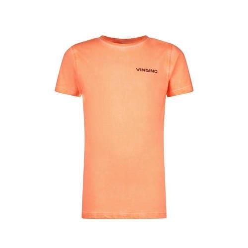 Vingino T-shirt Hilod neon koraal Oranje Jongens Katoen Ronde hals Eff...