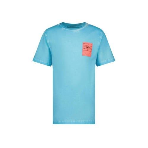Vingino T-shirt Herso met printopdruk aquablauw/oranje Jongens Katoen ...