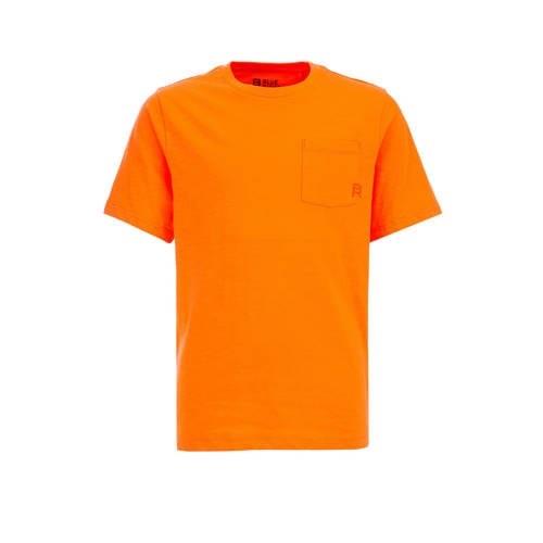 WE Fashion T-shirt oranje Jongens Katoen Ronde hals Effen - 92
