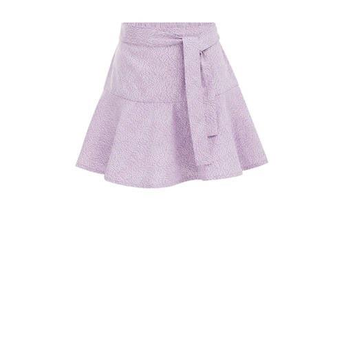 WE Fashion skort met all over print lila Rok Paars Meisjes Polyester A...