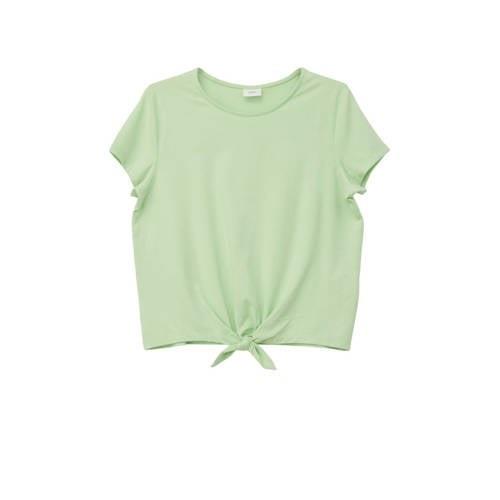 s.Oliver T-shirt lichtgroen Meisjes Modal Ronde hals Effen - 170/176