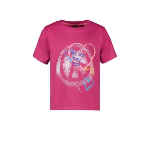 Cars T-shirt AINO met printopdruk fuchsia Roze Meisjes Katoen Ronde ha...