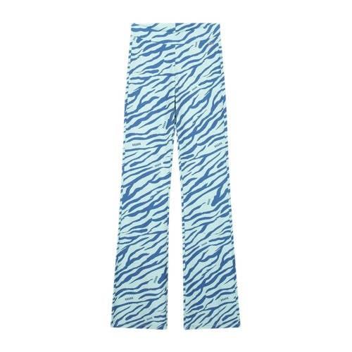 NIK&NIK broek met zebraprint helderblauw/donkerblauw Meisjes Polyester...