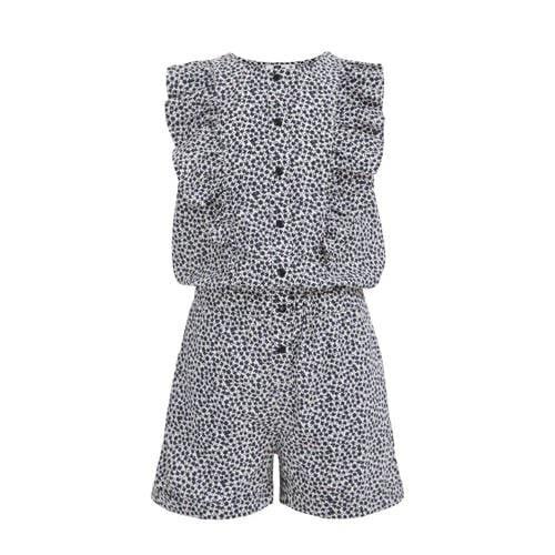 WE Fashion jumpsuit met all over print zwart Meisjes Gerecycled polyes...