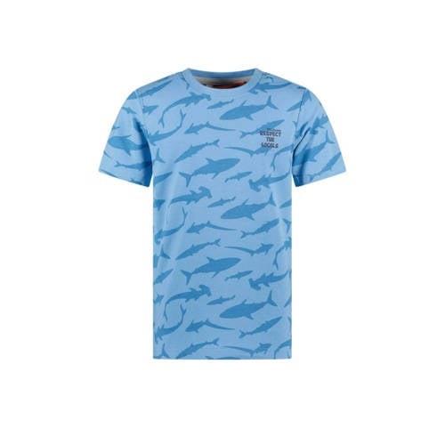 TYGO & vito T-shirt Thijs met all over print lichtblauw Jongens Biolog...