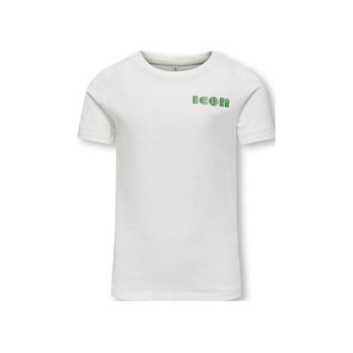 KIDS ONLY GIRL T-shirt KOGLOVELY LIFE met tekst wit Meisjes Katoen Ron...