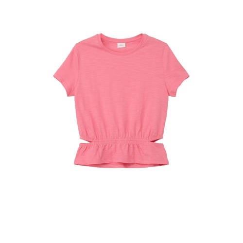 s.Oliver T-shirt roze Meisjes Katoen Ronde hals Effen - 152