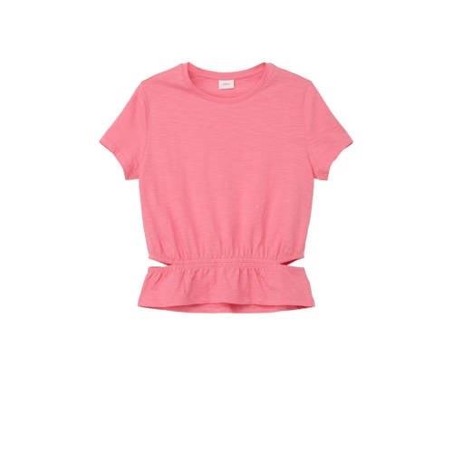 s.Oliver T-shirt roze Meisjes Katoen Ronde hals Effen - 146/152