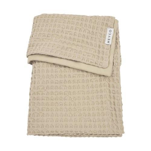 Meyco ledikantdeken Waffle Cotton sand Babydeken Beige Effen