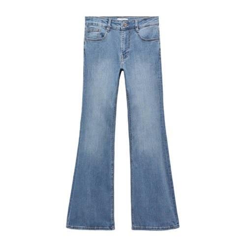 Mango Kids flared jeans changeant blauw Meisjes Stretchdenim Effen - 1...