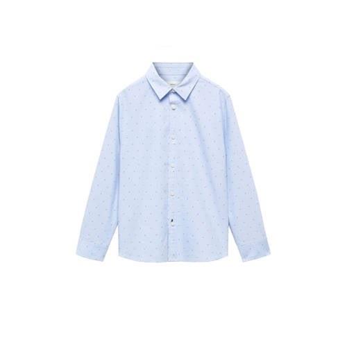 Mango Kids blouse met all over print lichtblauw Meisjes Katoen Klassie...