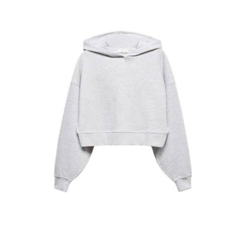 Mango Kids hoodie grijs Sweater Effen - 158(XS) | Sweater van Mango Ki...
