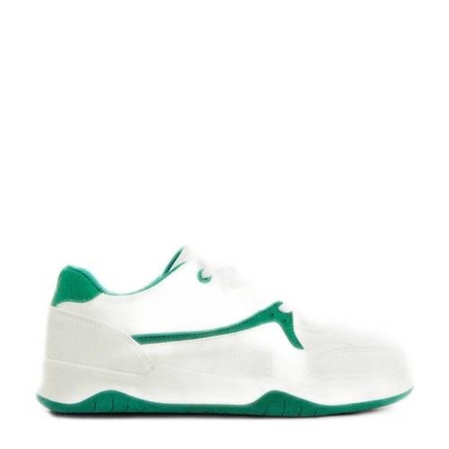 Mango Kids sneakers wit/groen Jongens Imitatieleer Meerkleurig - 30