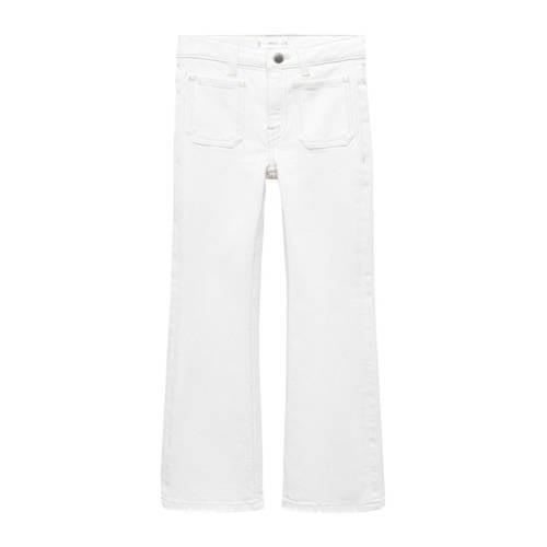 Mango Kids flared jeans wit Meisjes Denim Effen - 116