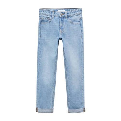 Mango Kids regular fit jeans changeant blauw Jongens Denim Effen - 152