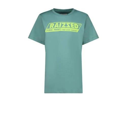Raizzed T-shirt Hamilton met logo zacht zeegroen Jongens Katoen Ronde ...