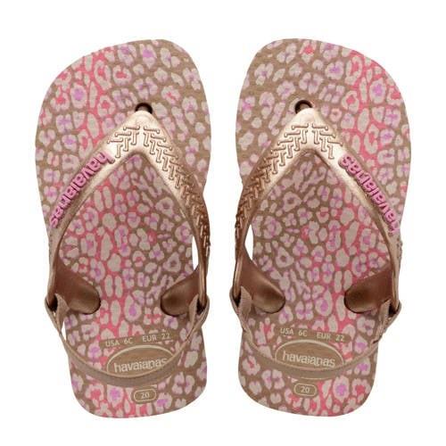 Havaianas teenslippers met hielbandje goud Meisjes Rubber - 22