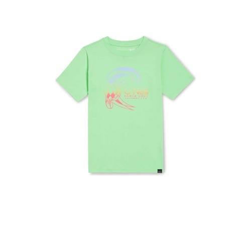 O'Neill T-shirt met printopdruk neon groen Jongens Katoen Ronde hals P...