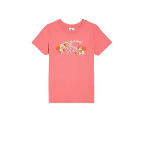 O'Neill T-shirt met printopdruk roze Meisjes Katoen Ronde hals Printop...