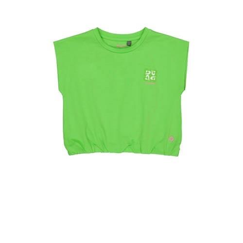 Quapi T-shirt YMKE groen Meisjes Stretchkatoen Ronde hals Effen - 110/...