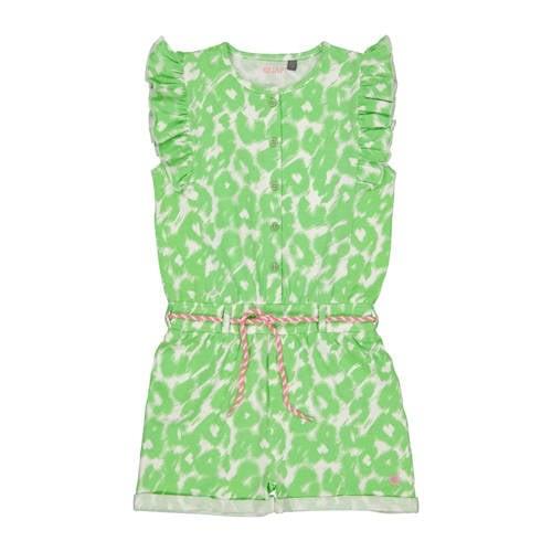 Quapi jumpsuit YASMIN met dierenprint lichtgroen/wit Meisjes Stretchka...