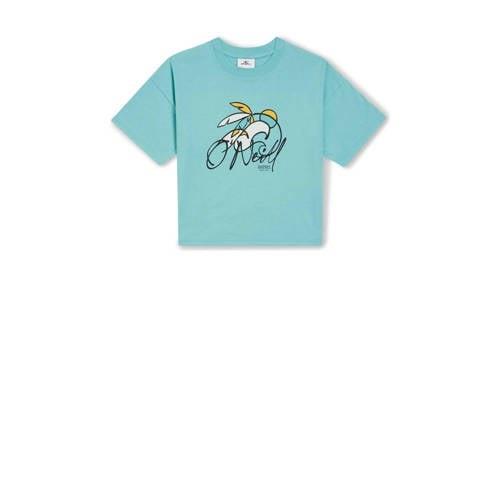 O'Neill T-shirt met printopdruk blauw Meisjes Katoen Ronde hals Printo...