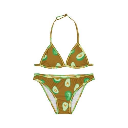 Claesen's triangel bikini met fruitprint bruin Meisjes Polyester All o...