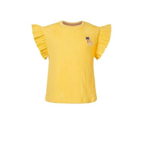 Noppies T-shirt met printopdruk geel Meisjes Katoen Ronde hals Printop...