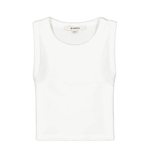 Garcia T-shirt wit Meisjes Polyester Ronde hals Effen - 128/134