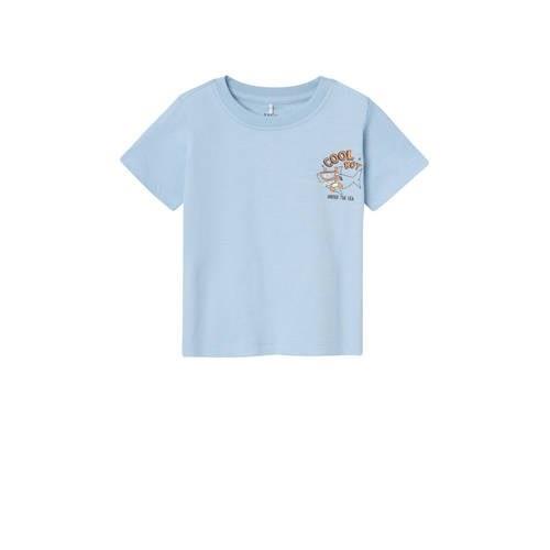 NAME IT MINI baby T-shirt NMMVELIX met backprint lichtblauw Jongens Ka...